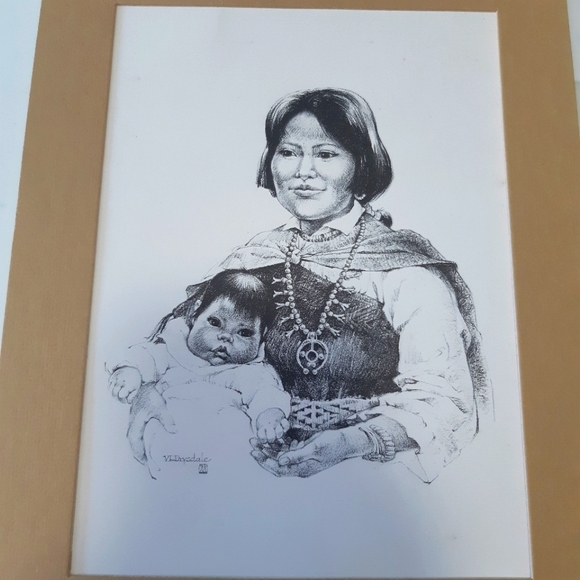 Vintage 70s Vera Louise Drysdale mother and child artwork 8"x10" print - Picture 2 of 6